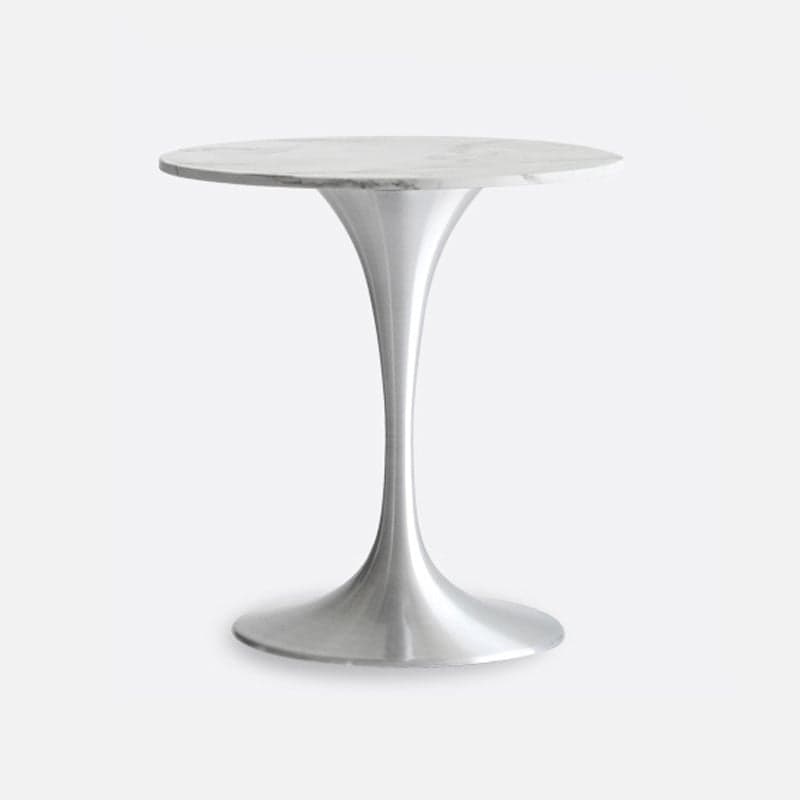 Standard Table Height Round Marble Stone Fixed Table for 2 in a Glamorous/Casual Style thumbnail 2