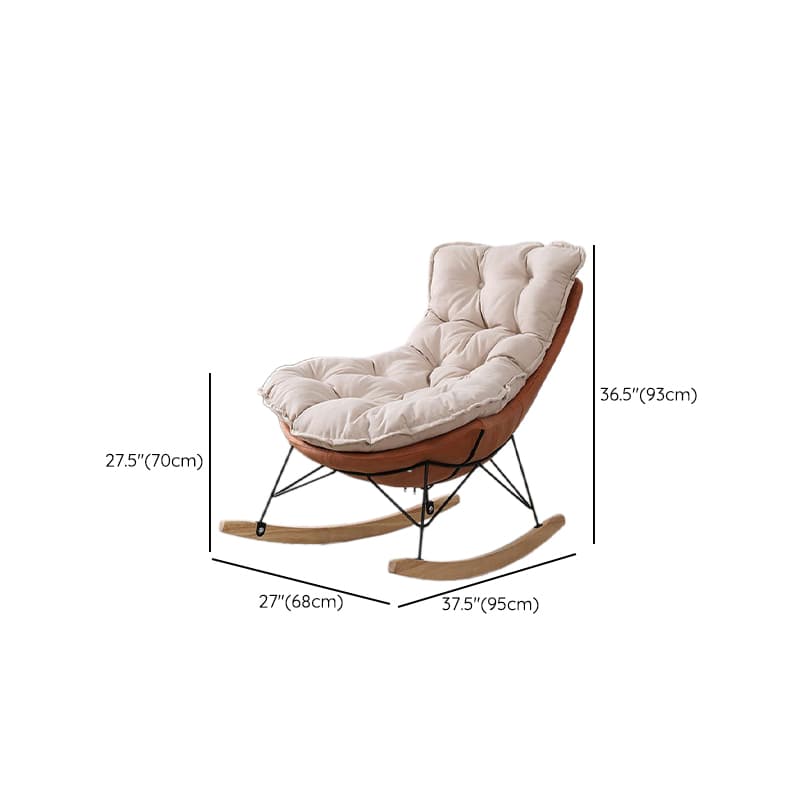 Stationary Rocker for Nursery Natural Wood Finish with Ottoman and Rear thumbnail 23