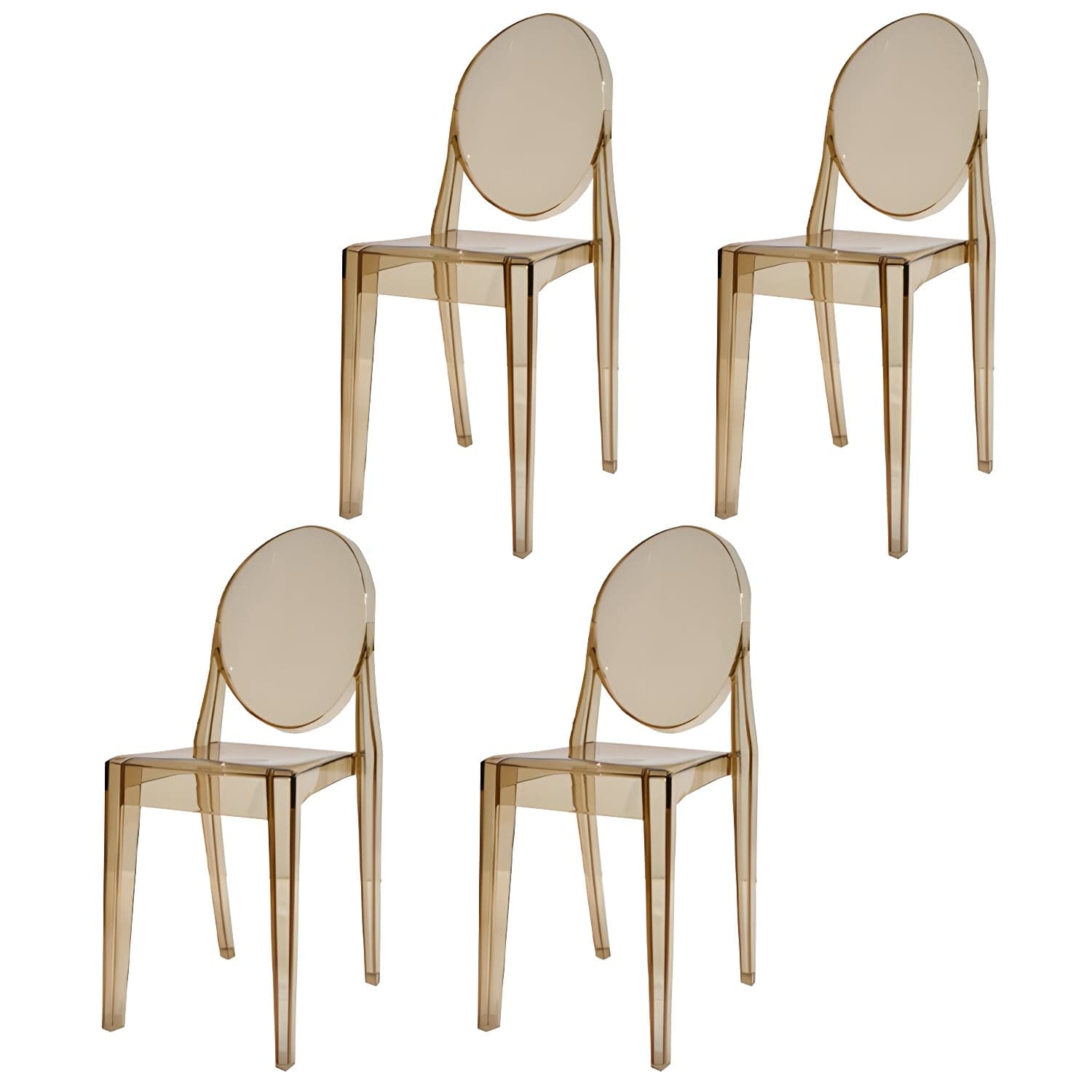Scandinavian Winehouse Plastic Side Chair Transparent Open Dining Chair (Set of 4) thumbnail 1