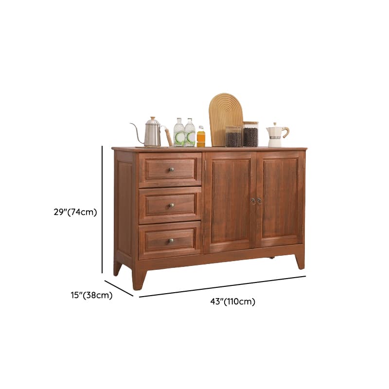 Traditional Wood Server in Espresso with 3 Drawers/4 Drawers/6 Drawers, Cabinet & One Internal Shelf/2 Shelves Included/Not Included thumbnail 23