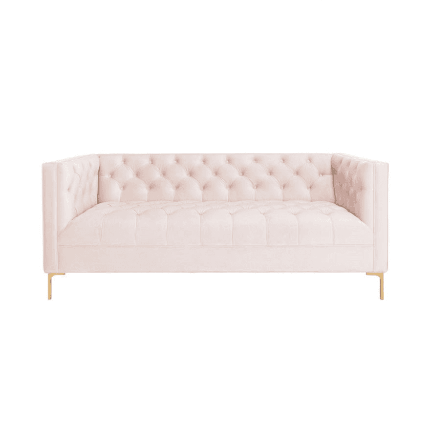 Button-tufted Straight/L-Shape Horizontal/Left Hand Facing Sofa Chaise/Sofa Couch in Rose with Tufted Back thumbnail 5