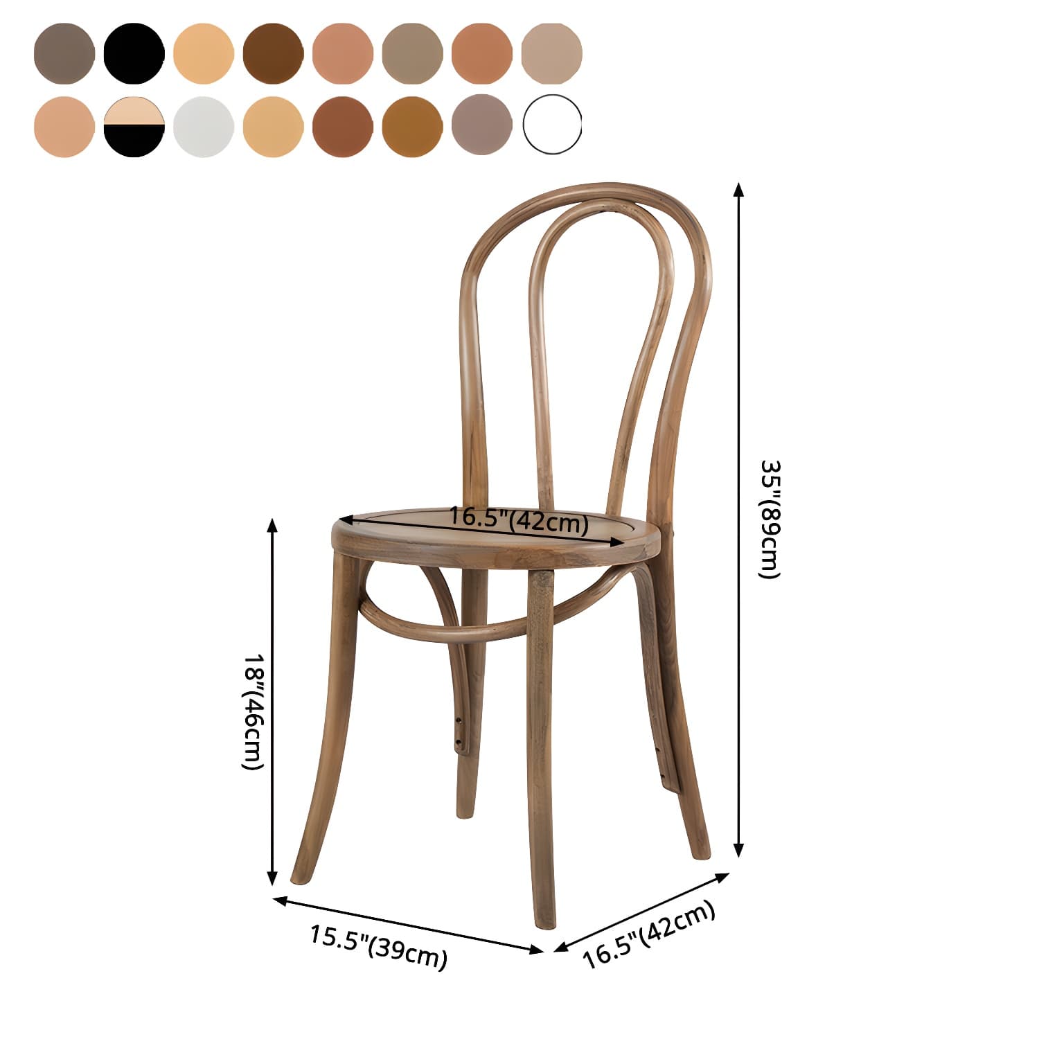 Modern Solid Beech Wood Chairs Kitchen Dining Windsor Back Side Chair Set thumbnail 27