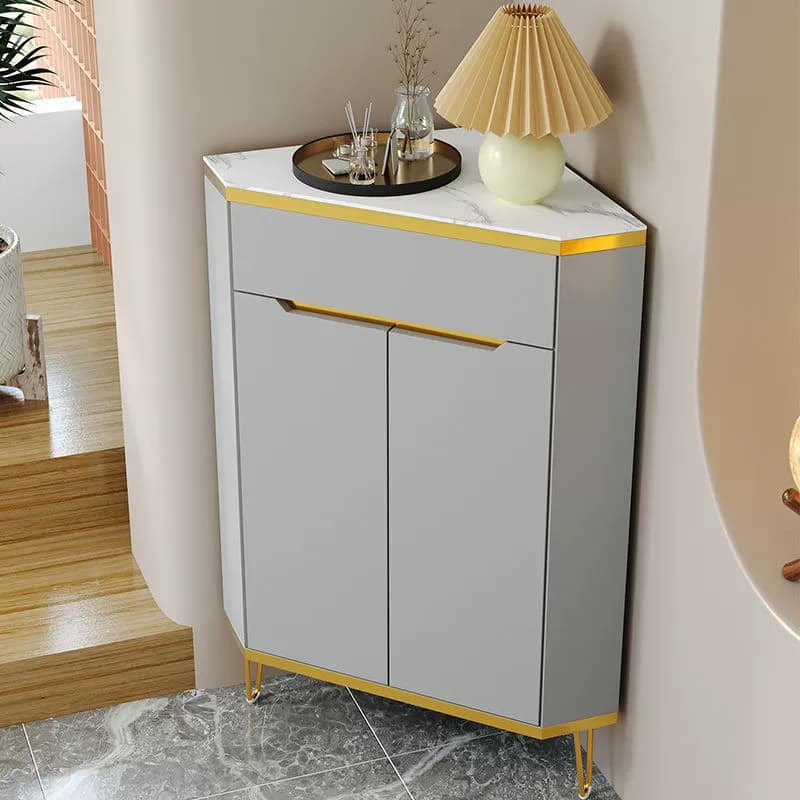 Glam Gold Corner Cabinet with Drawers and Cabinet Included- Scratch resistant & Soft-Close Doors thumbnail 7