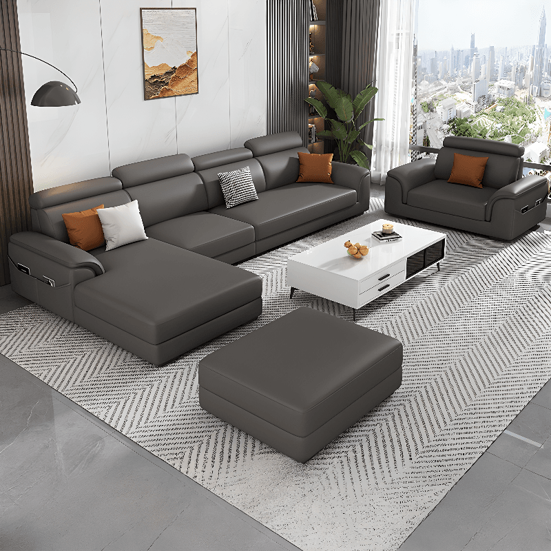 L-Shape/Straight Left/Horizontal Sofa Recliner/Sofa Couch with Pine Wood Frame thumbnail 4