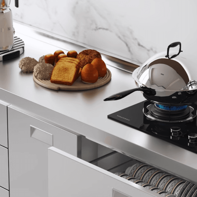 Simple Metallic Alloy Standard/Narrow Buffet Table with 2 Shelves, 4 Doors/3 Doors/2 Doors & Functional Storage Cabinet thumbnail 6