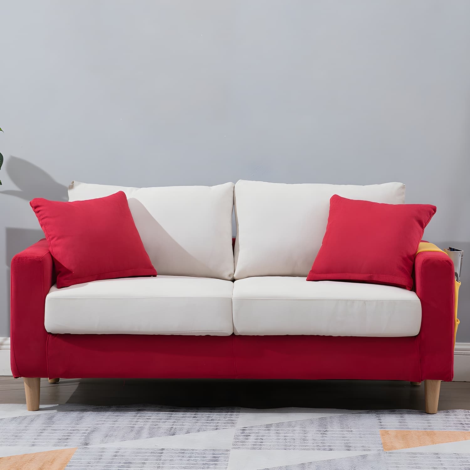 Beige Modern Farmhouse Cushions Standard Sofa 21.65"High Square Arm Sofa thumbnail 4