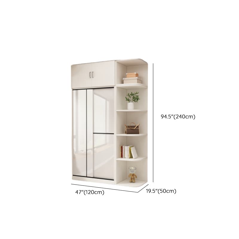 Chalk Modern Timber Self-supporting Wardrobe with Soft Close Door and Clothing Rod, Slipping Mechanism thumbnail 31