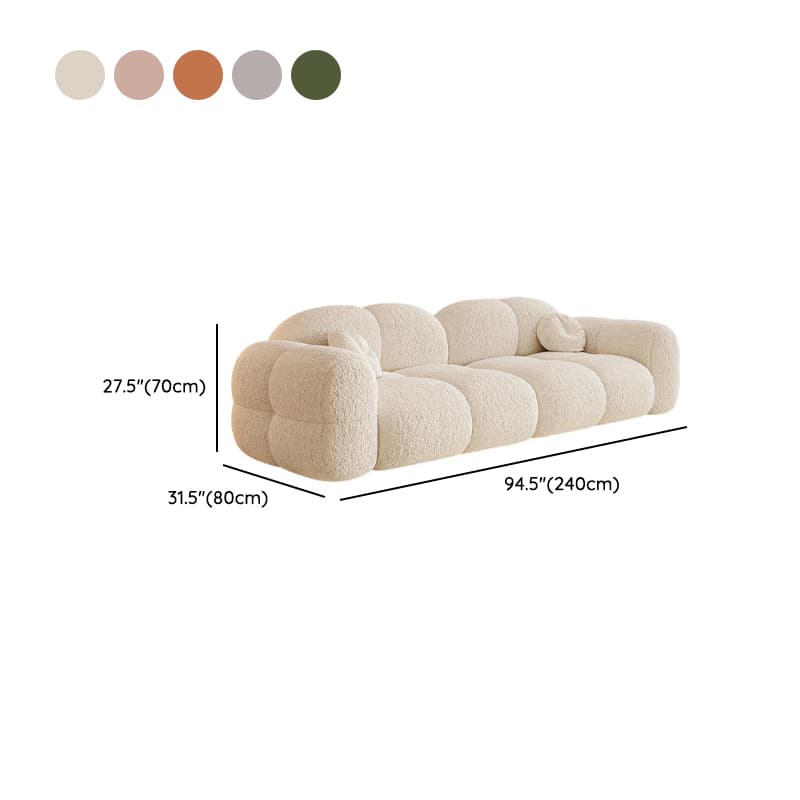 Contemporary Solid Color Tear Resistant Standard Sofa in Gray/Emerald Green/Ivory for 5/for 4/Seats 3 with 2 Pillows thumbnail 12