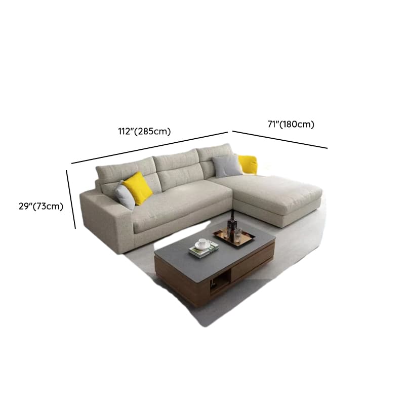 L-Shape Sofa Chaise with Pillow Back, Azure/Cream Upholstery, Square Arm, Slipcover, and 1 Chaise thumbnail 13
