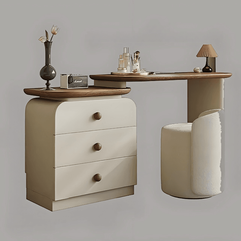 Modish Large Vanity Set/Makeup Vanity with Laminate Table Top, White Finish, 3 Drawers, Mirror Lights, and Scalable Design thumbnail 3