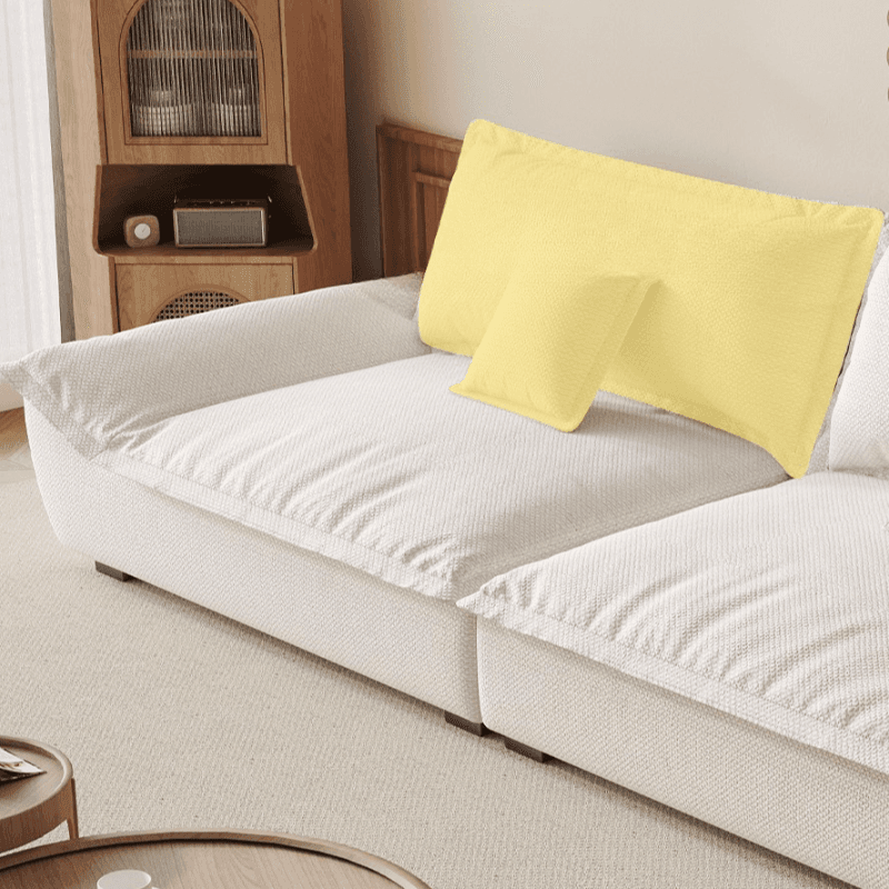 Modish Solid Color Stain Resistant Standard Sofa/Loveseat for 3-seater/4-seater/5 Person with 2 Pillows thumbnail 14