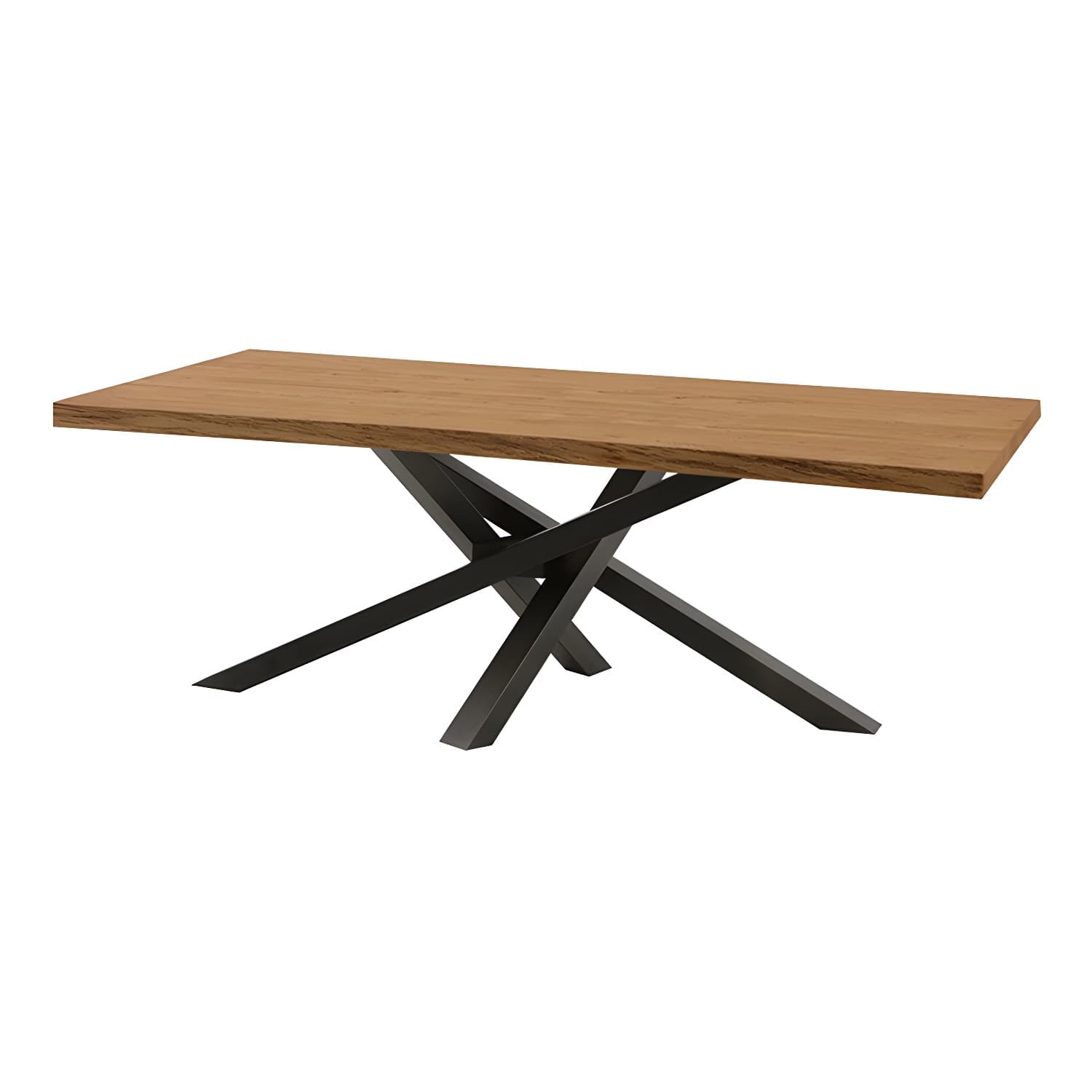 Rectangle 4 Legs Industrial Table Solid Wood Fixed Table for Restaurant thumbnail 1