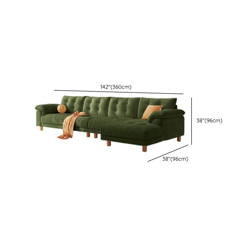 Straight Dark Green Sofa, Seats 2/1-seater, Horizontal Orientation, Button-tufted thumbnail 13