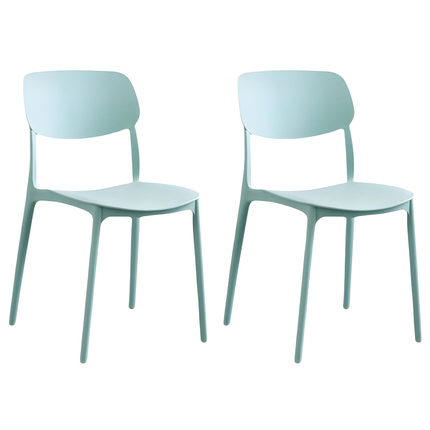 Scandinavian Stackable Armless Dining Chairs Plastic Open Back Dining Side Chair thumbnail 5