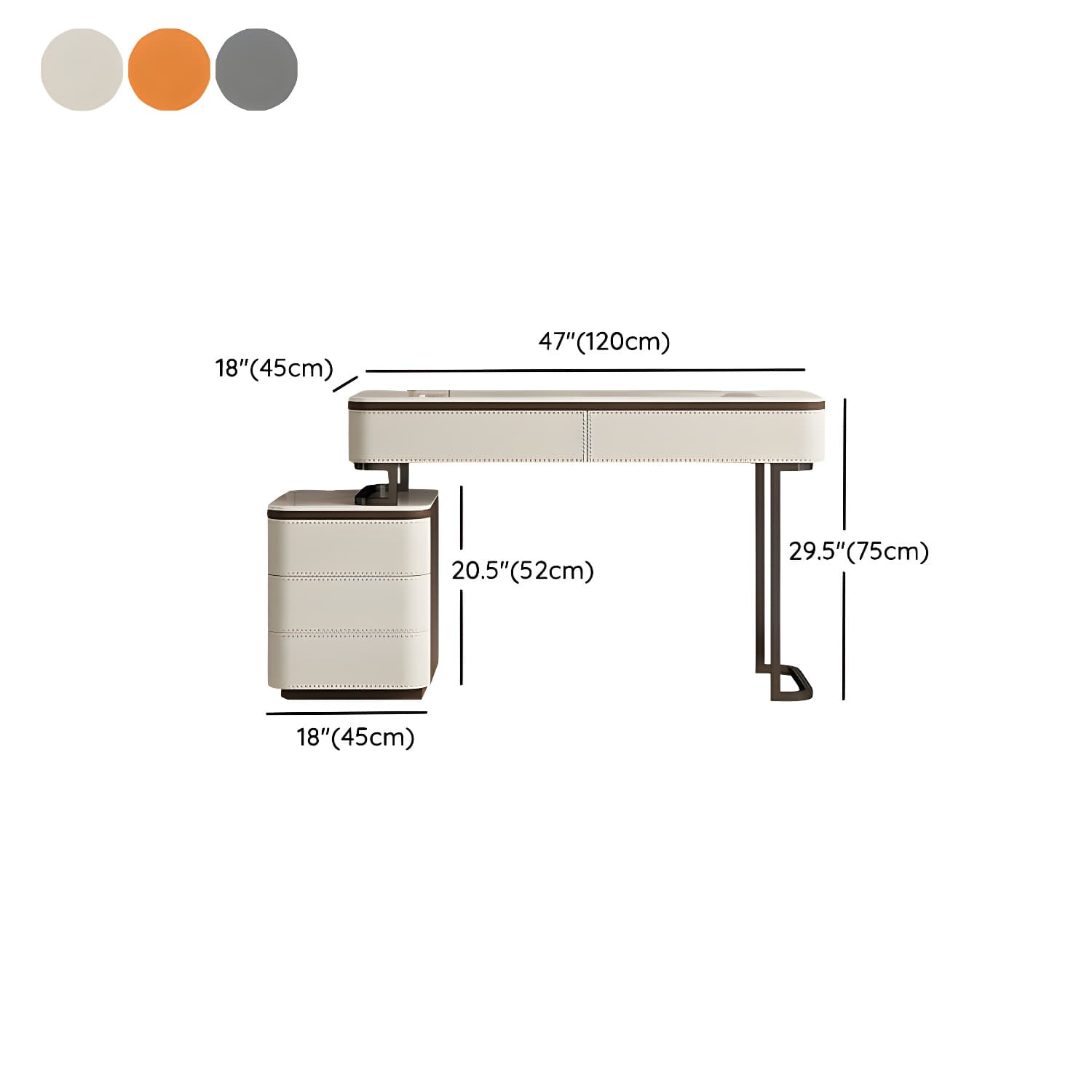Modern Wood Vanity with Stone Top & 5 Drawers & Jewelry Storage & Assembly Required thumbnail 15