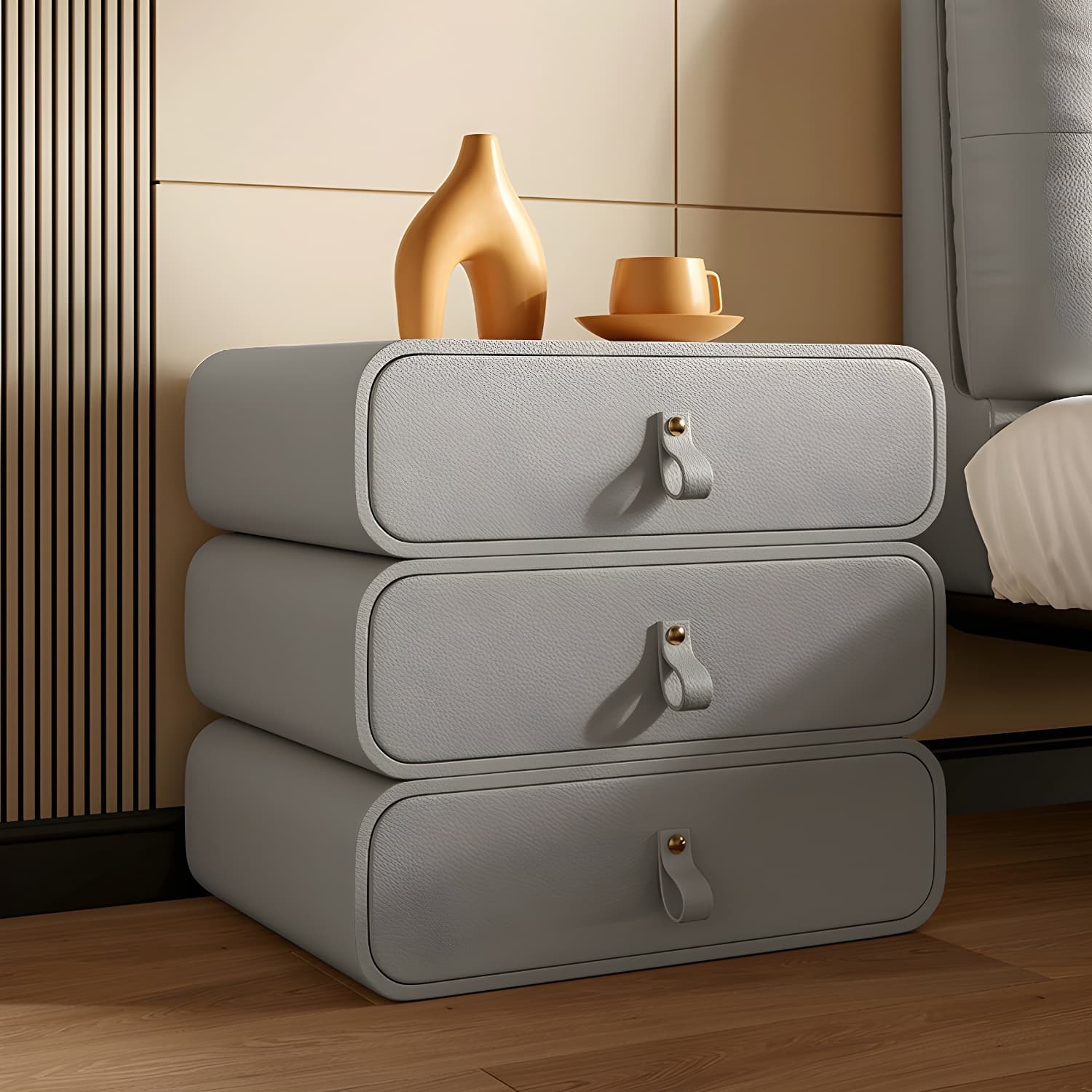 Modern Faux Leather Bachelor's Chest with Drawers in Narrow Size thumbnail 15