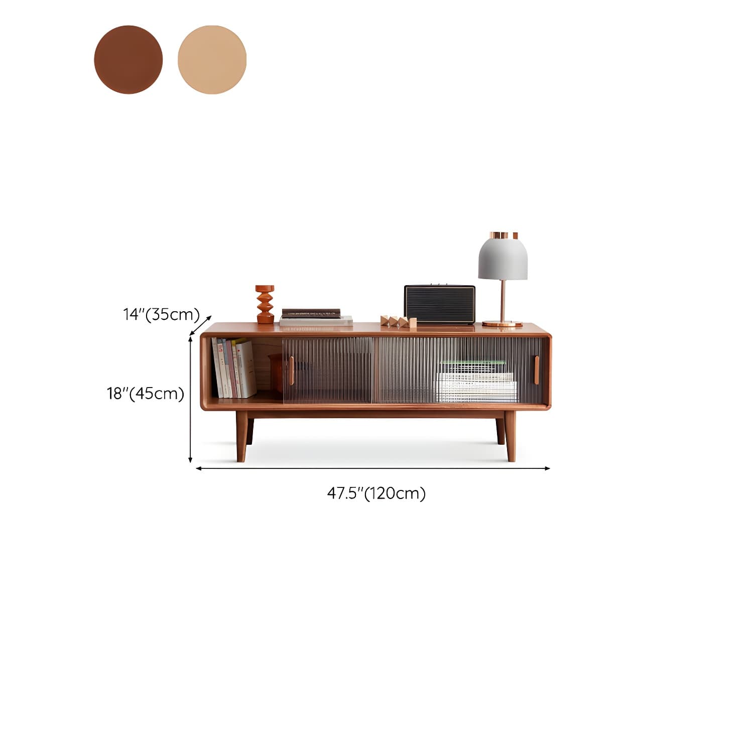 Scandinavian TV Stand with Low Height and the Cabinet Storage thumbnail 16