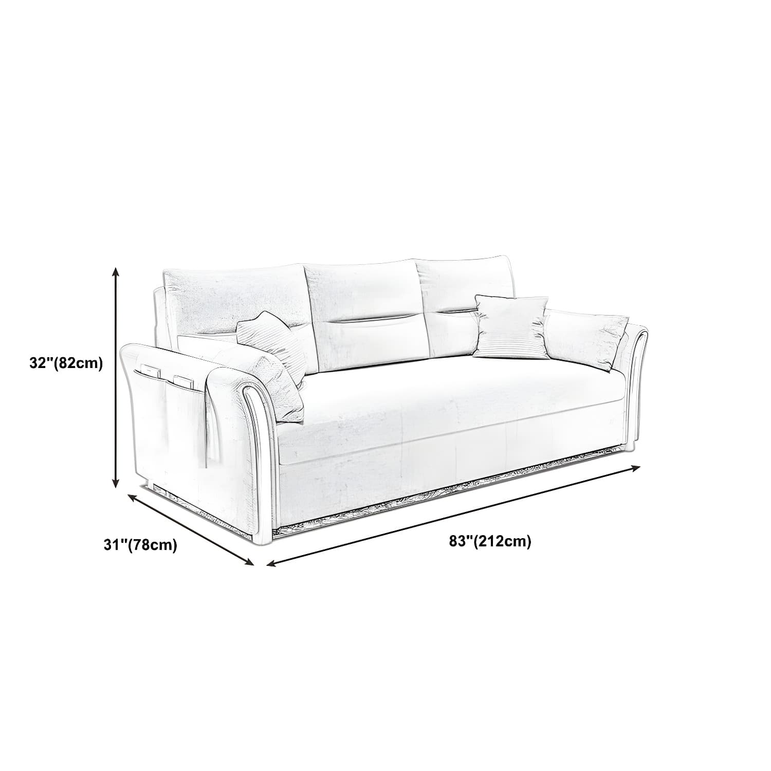 Fabric Sofa Bed Settee Furniture Flared Arm Latex Filled Sofa thumbnail 16