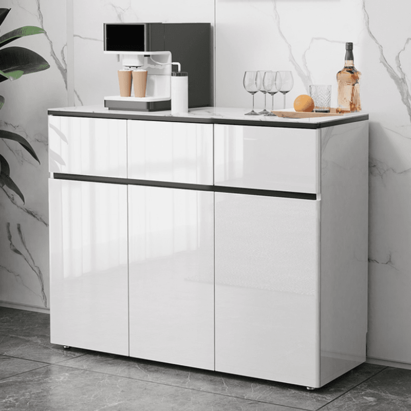 Elegant Standalone Sideboard with 5 Drawers, 5 Doors, and Faux Marble Countertop thumbnail 2