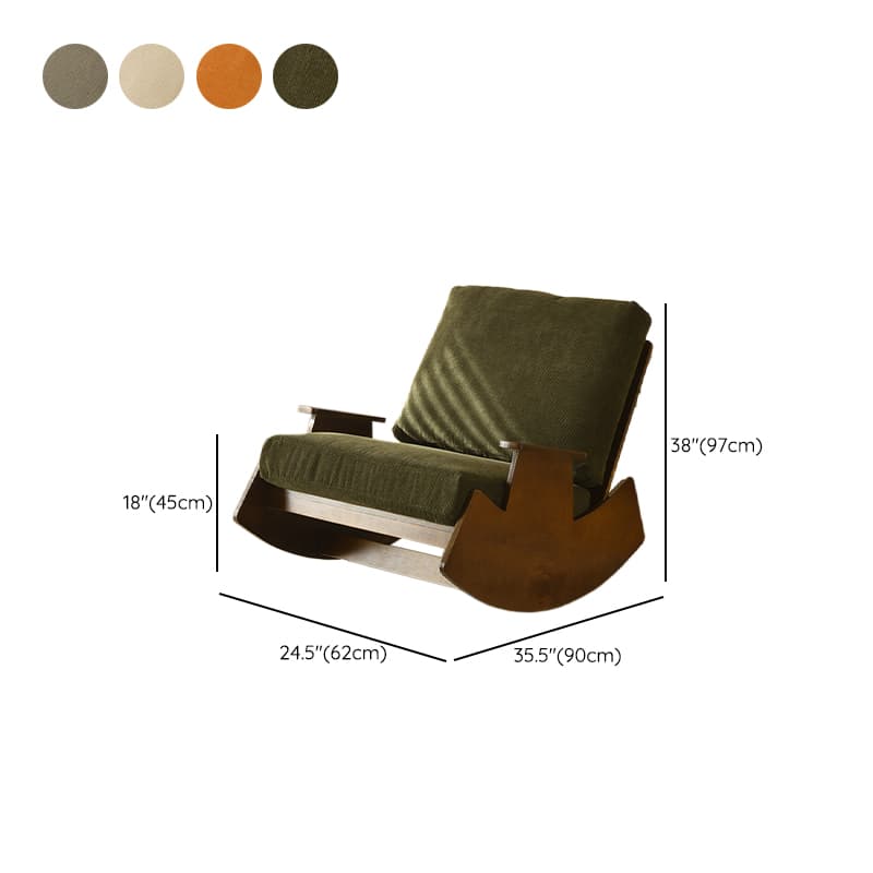 Dove Grey/Amber Color Modish Rocking Seat Upholstered and Scratch-proof Stationary with Spindle Back and Rear thumbnail 23