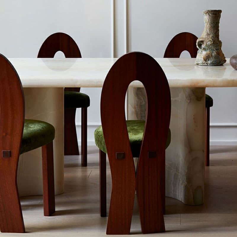 Modern Upholstered Armless Kitchen & Dining Chair, Open Back, Wood Ash, 1 Piece thumbnail 17