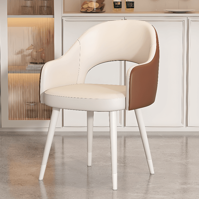 Modern Simple Style Arm Chair with Ventilated Back, Padded Upholstery, Arms, and Metal Legs thumbnail 6