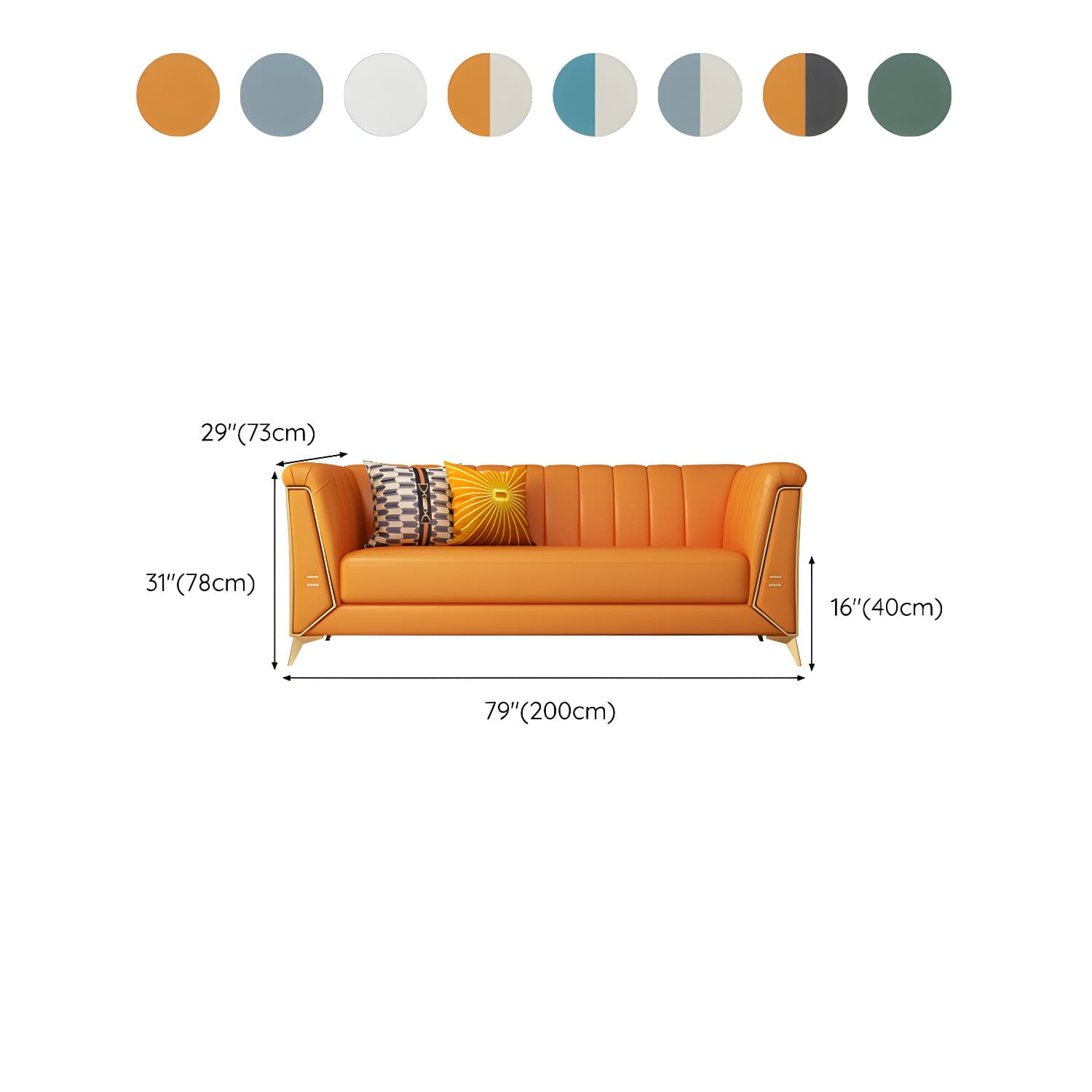 Glam Wood Frame Standard Sofa with Tuxedo Arms in Solid Color thumbnail 27