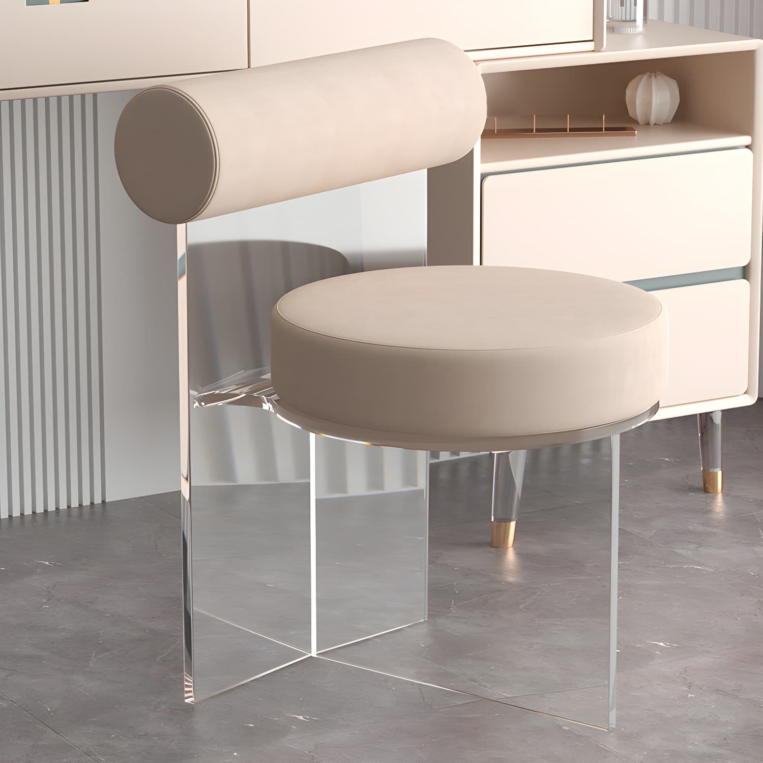 Modern Clear Leg Side Chair with Solid Back and Low Back Heights for Kitchen & Dining thumbnail 11