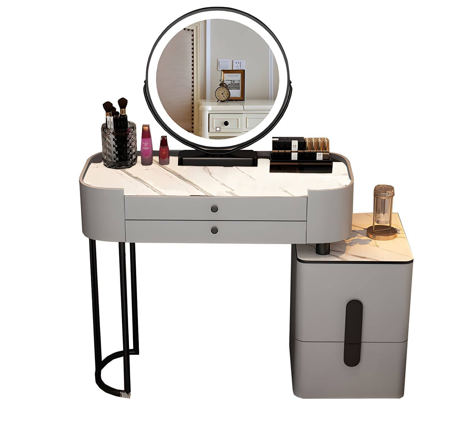 Contemporary Wood Make-up Vanity 15.75" Wide Make-up Vanity with Drawers thumbnail 18