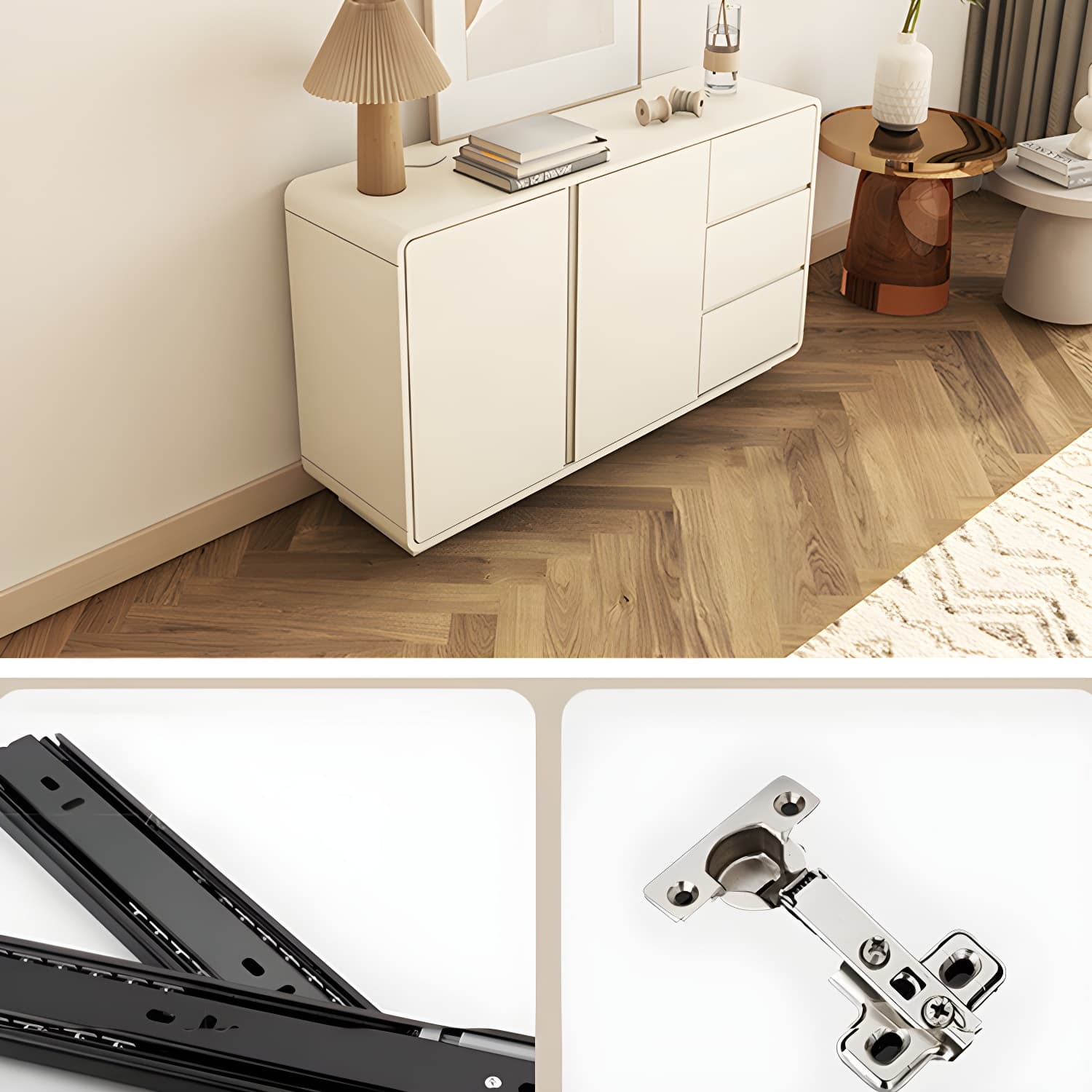Modern White Double Dresser with Drawers and Soft Close Glides thumbnail 10
