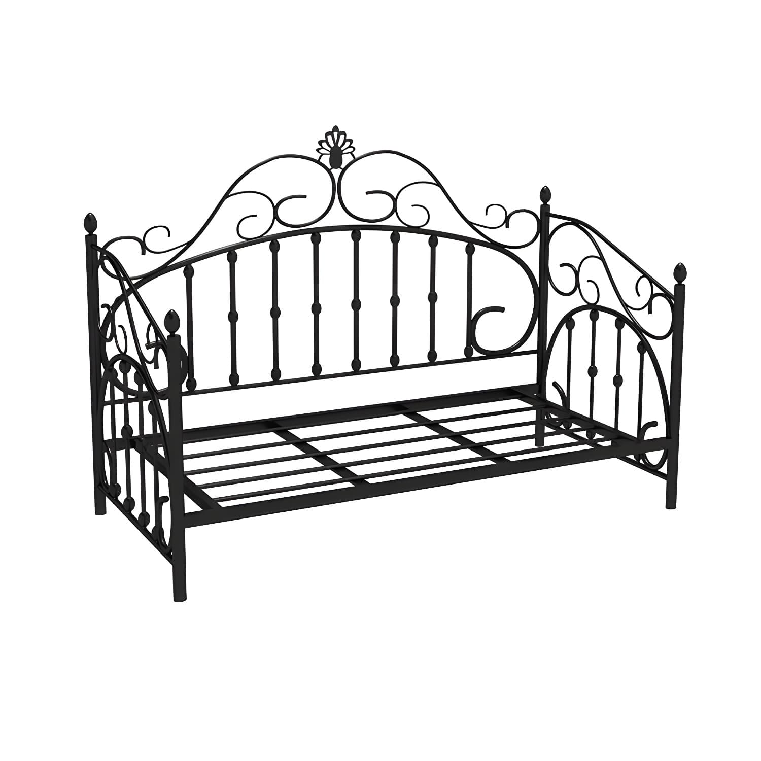 Luxurious Open-Frame Bed 45.28-inch High Metal Child's Bed with Headboard thumbnail 5