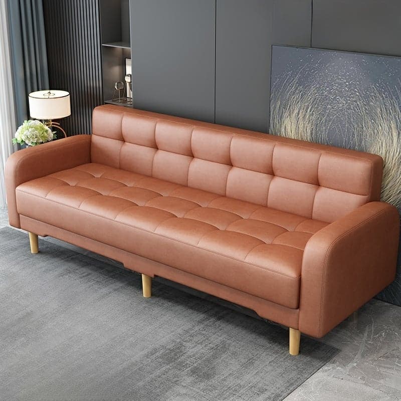 Square Arm Foldable Convertible Sofa with Biscuit Back for Living Spaces thumbnail 9