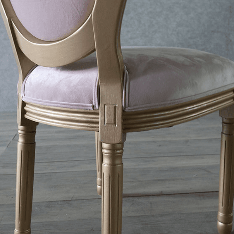 Golden Legged King Louis Back Armless Chair for Dining Room, Outlined Frame with Foot Pads, Steady and Stable thumbnail 19