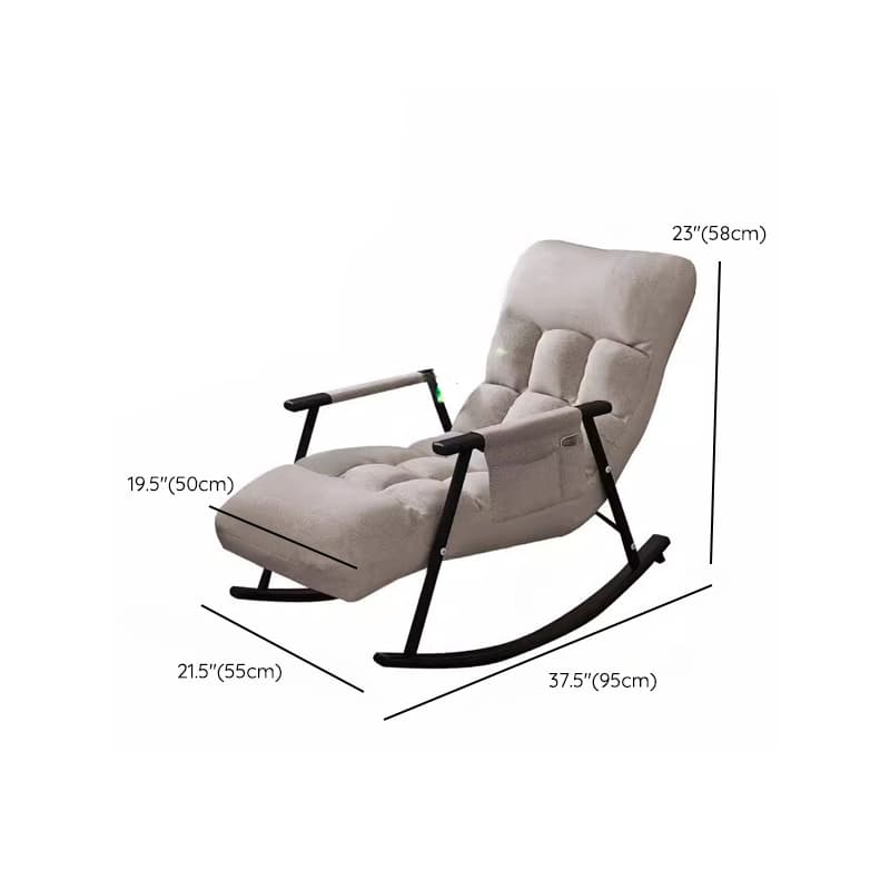 Modern Indoor Rocking Chair Upholstered, Tufted and Custom Fit with slipcover, Metal Legs thumbnail 18