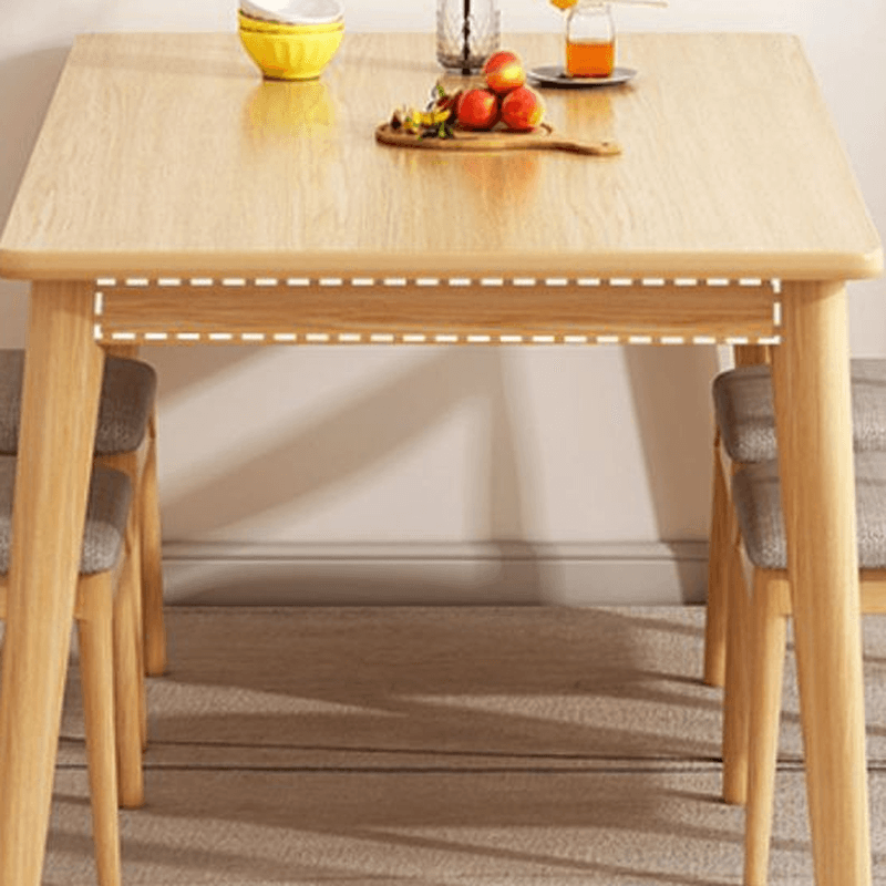 Dining Table Set with Rectangular Recycled Wood Top, 4 Legs, Fixed Table, Padded Chair with Back, Available in 5-piece/7 Piece Set/3 Pieces thumbnail 11