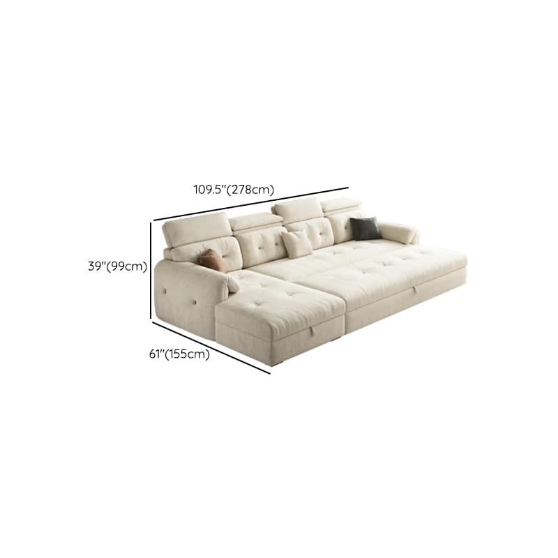 Straight White Sofa Recliner with Under-seat-storage and Stitch-tufted Design in Horizontal Orientation thumbnail 9