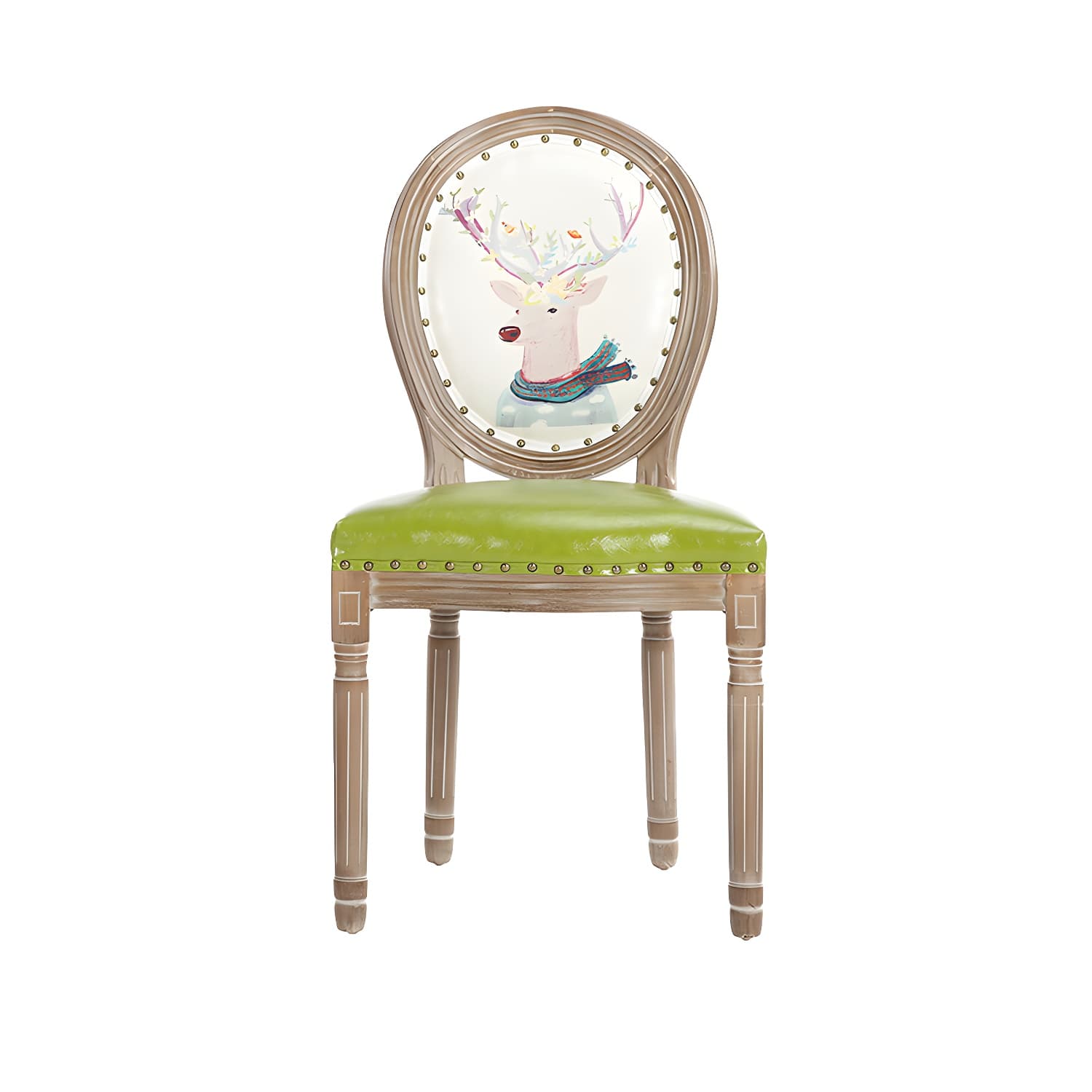 French Country Upholstered Armless Chair Home Solid Wood Dining Chair thumbnail 5