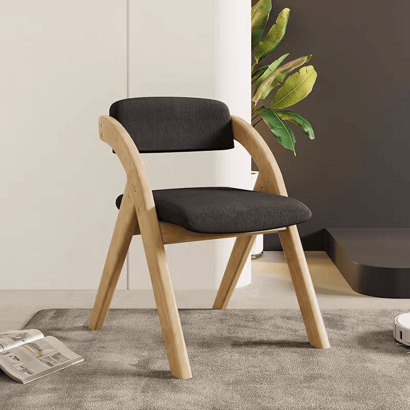 Casual Collapsible Side Chair with Midnight Black/Walnut/Wood Grain Rubberwood Legs and Upholstered Uncovered Back thumbnail 10
