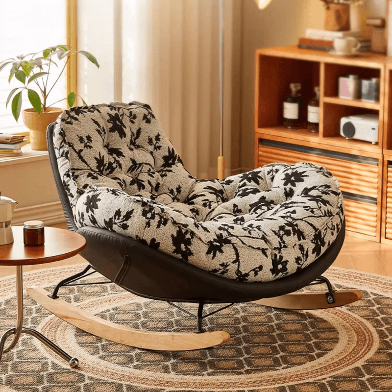 Modern Scratch-tolerant Upholstered Rocking Chair with Padded Comfort thumbnail 12