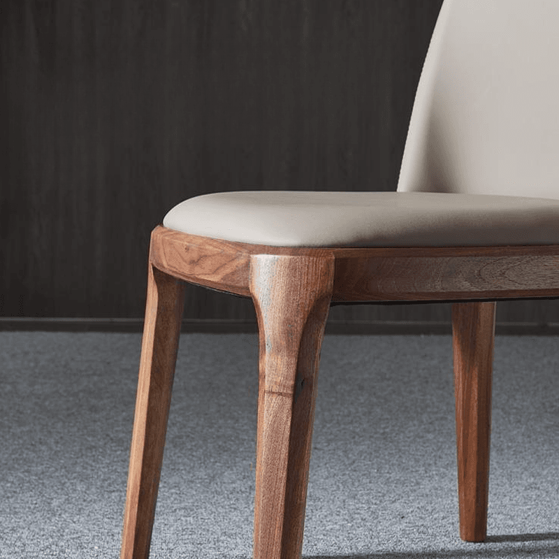 Natural Wood Outlined Unwavering Leather Cushion Side Chair for Dining Room thumbnail 13
