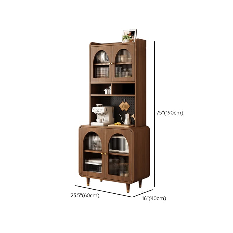 3 Drawers Modish Tan Standard Sink Cabinet with Glass Doors, 2 Shelves/1 Shelf, and Cabinets thumbnail 16