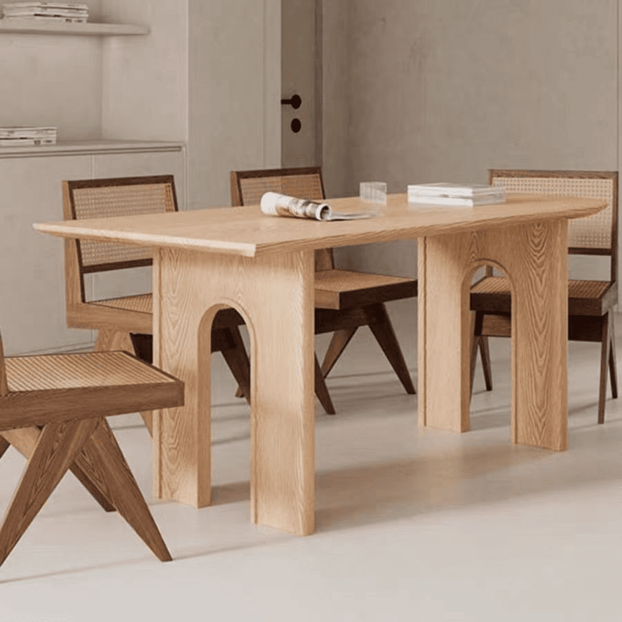 Natural/Espresso Finish/Sand Natural Pine Wood Dining Table for 9 People/for 6 thumbnail 3