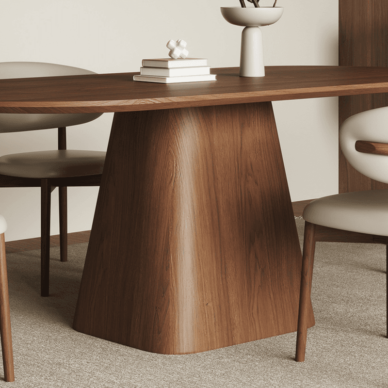 Art Deco Elliptical Wood Dining Table Set Dining Table for 6/Seats 4 thumbnail 10