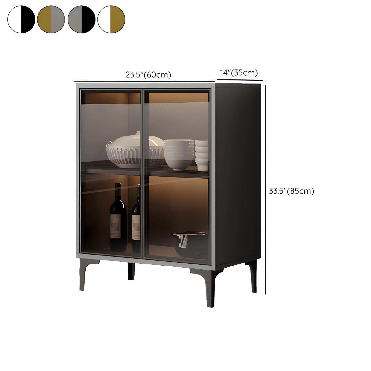 Contemporary Sideboard Cabinet for Dining Room with Glass Doors & Drawers Included thumbnail 16