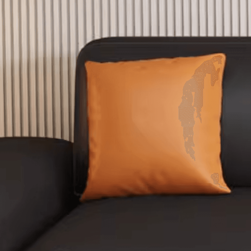Modern Solid Color Water Resistant Sofa in Midnight Black with 6-seater Capacity and 2 Pillows thumbnail 4