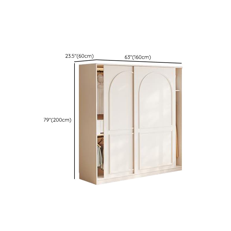 Casual White Wooden Wardrobe with 5 Drawers/4 Drawers/2 Drawers, Interior Shelves & Hanging Rod thumbnail 6