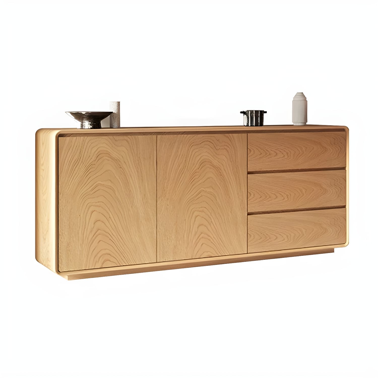 Scandinavian Wood Sideboard with 3 Drawers and 2 Doors, Overall Width 40cm, Overall Height 80cm thumbnail 10