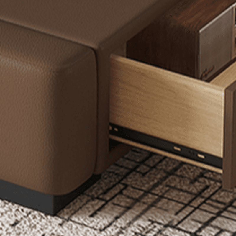 Storage Included Panel Bed with 3 Storage Boxes, Pine Wood Frame, and Sponge Upholstery thumbnail 6