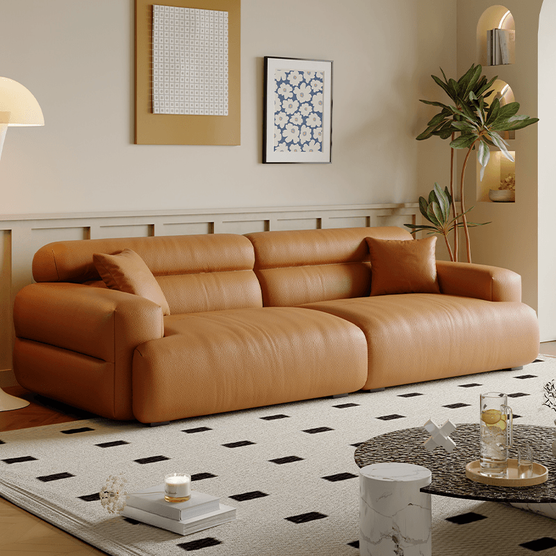 Modish Solid Color Stain Resistant Standard Sofa in Black/Light Gray/Coffee with 2 Pillows, Available in 4-seater/5 Person/3-seater thumbnail 2