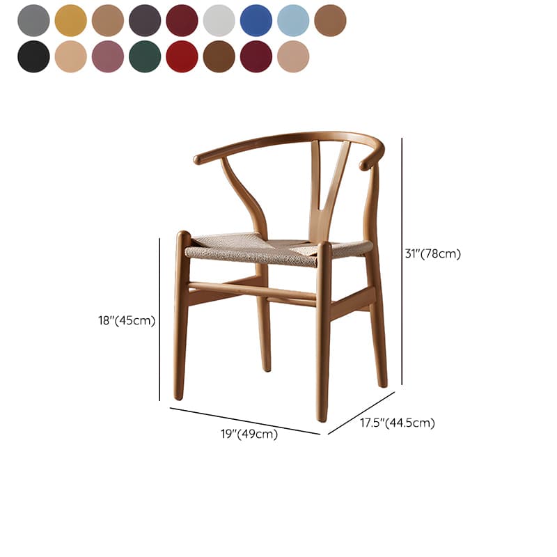 Scandinavian Style Wood Dining Chair Dining Room Wishbone Chair with Arm thumbnail 29